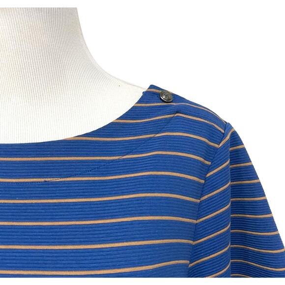 Lands End Dress Womens Plus 1X Tee Shirt Shift Striped Pockets Coastal Nautical - Picture 2 of 10
